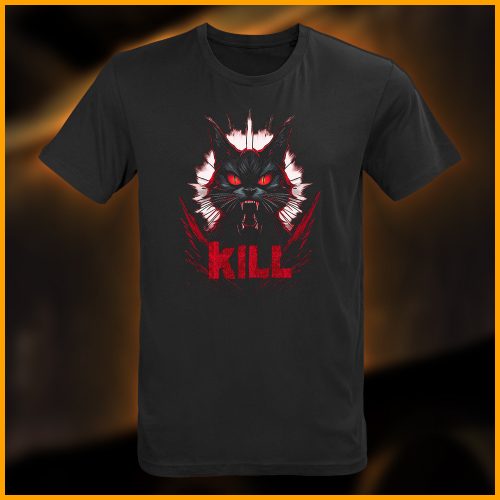 Kill Cat T-Shirt, schwarz