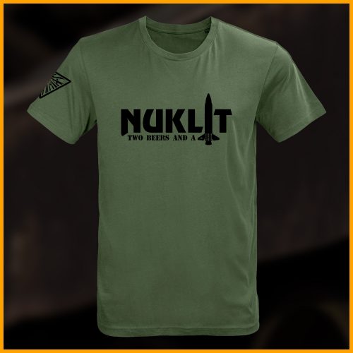 Nuklit - ΑΩ: 2 Beers and a Nuclear Bomb T-Shirt, oliv